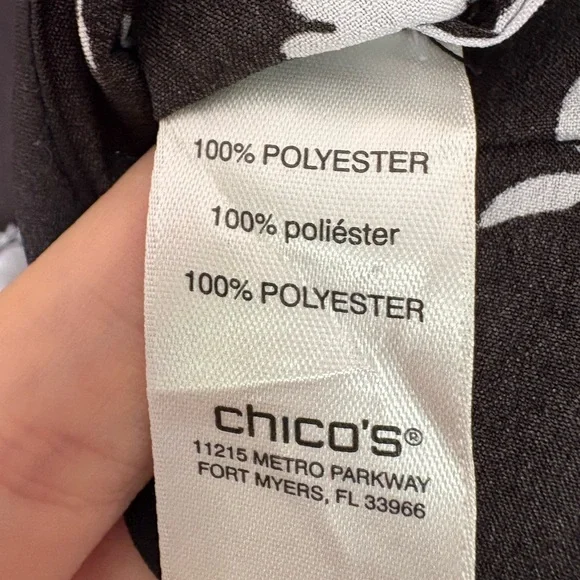 Chico’s 2 L Mixed Print Floral Polka Dot Blouse Grandmacore Office Church Drapey - Picture 7 of 8